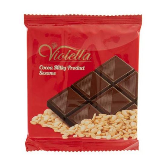 Picture of تابلت کاکائو ویولتا شیری با کنجد 55 گرمی فرمند